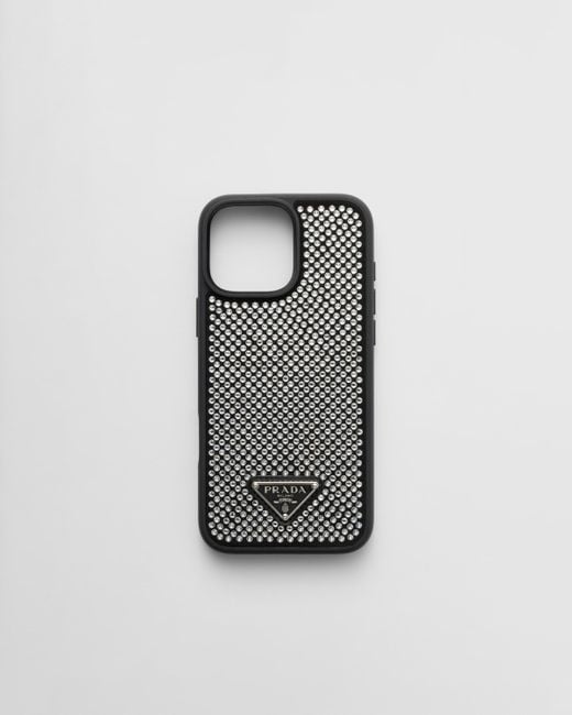Prada Studded Cover For Iphone 16 Pro Max in Gray | Lyst