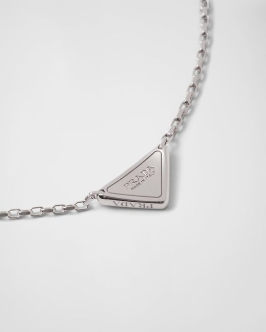 Pre-Owned PRADA 925 Triangular Plate Necklace Silver Men's Women's (Fair) -  Walmart.com