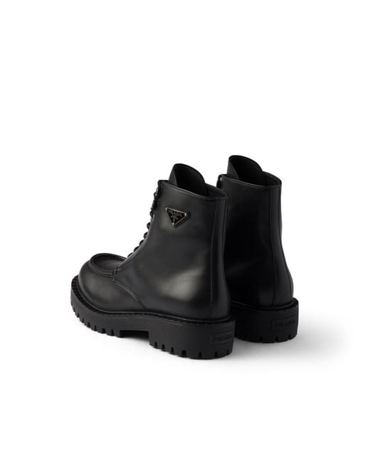 Stivaletti Stringati di Prada in Black da Uomo