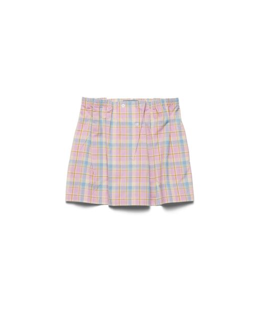 Minifalda De Algodón A Cuadros, Mujer, Talla Prada de color Pink