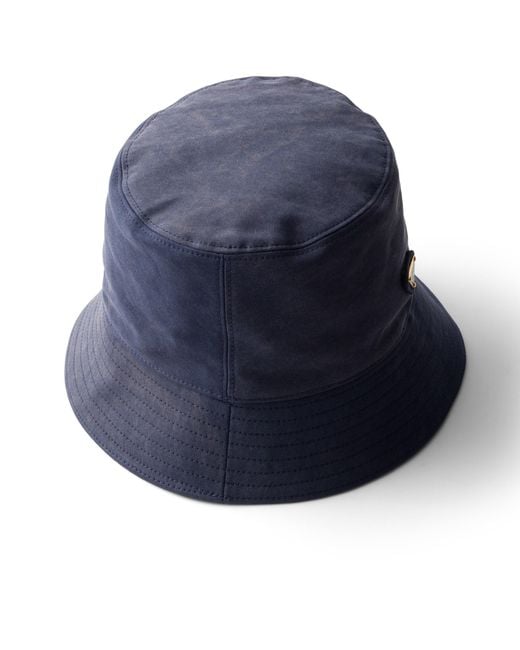 Prada Blue Cotton Bucket Hat