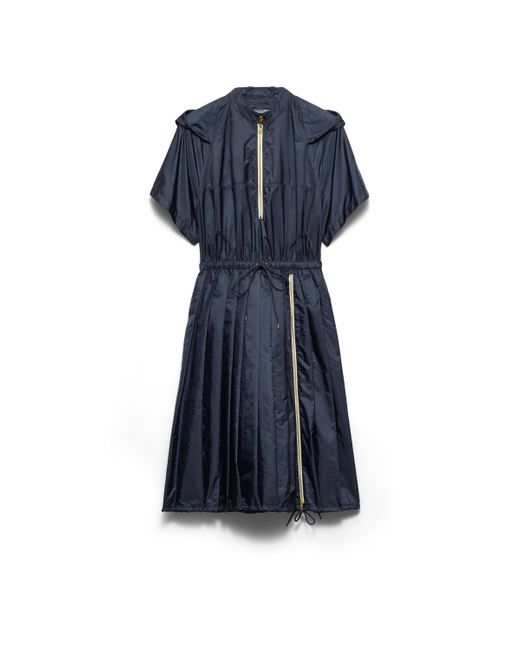 Vestido Midi De Re-Nylon Ligero Prada de color Blue