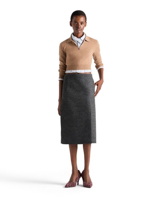 Jersey Tipo Polo De Cachemir, Mujer, Talla Prada de color Natural