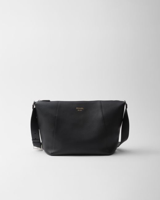 Prada Black Leather Shoulder Bag for men