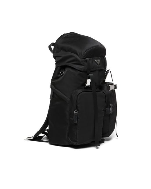 Prada Black Re-Nylon And Saffiano Leather Backpack for men