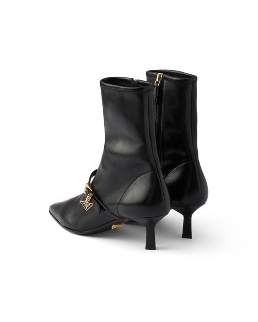 Prada Black Stretch Nappa Leather Booties