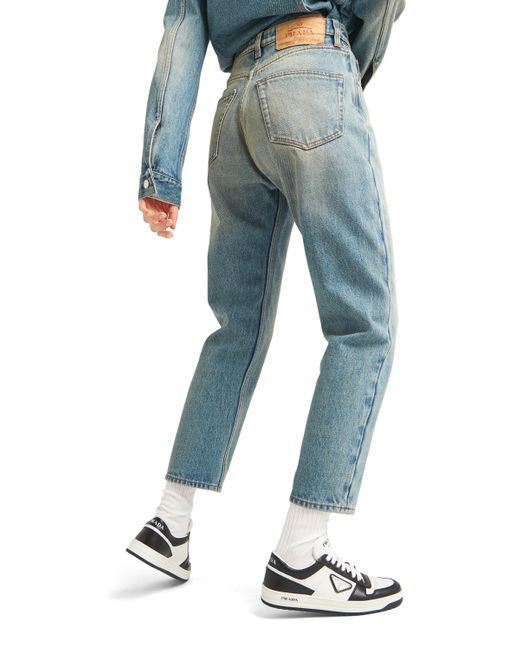 Sneakers Mujeres cuero blanco/negro Prada de color White