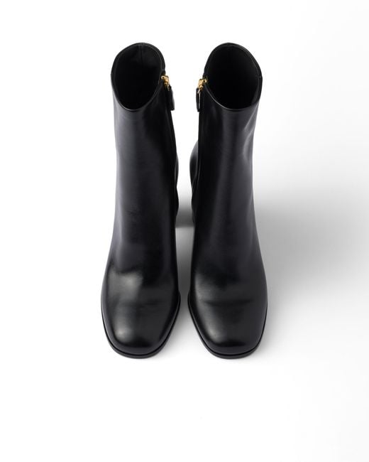 Prada Black Leather Booties