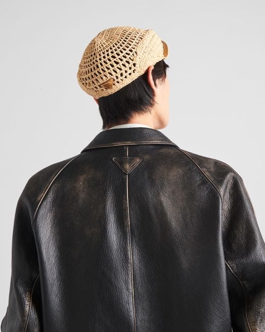 Prada Black Nappa-Leather Jacket for men