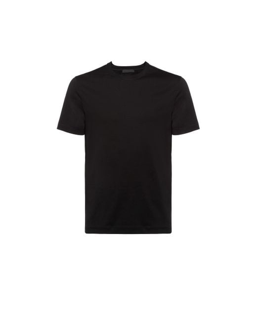 Prada Black Stretch Cotton T-Shirt for men