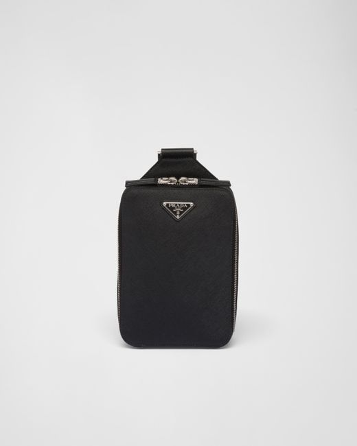 Prada Black Brique Saffiano Leather Bag for men