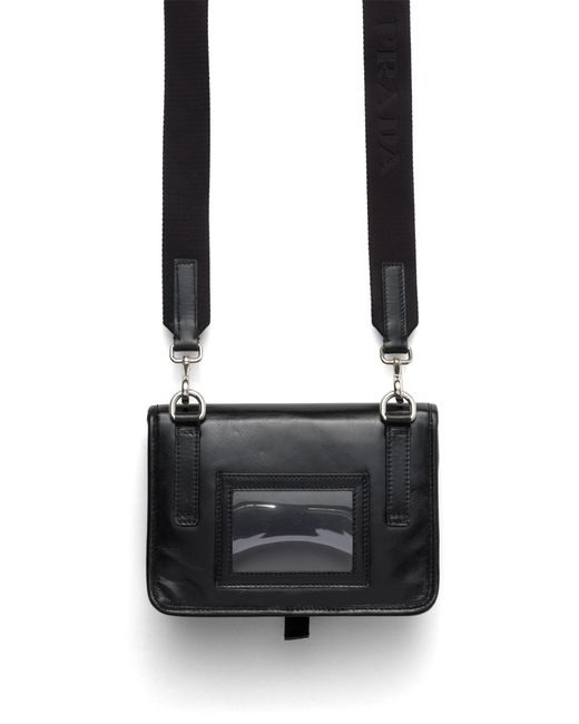 Étui Pour Smartphone À Plaque Logo Prada pour homme en coloris Black