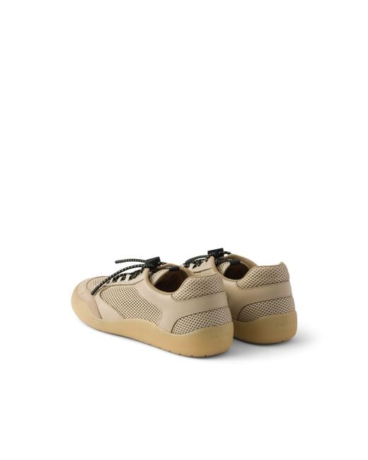 Prada Metallic Speedrock Mesh Fabric Sneakers
