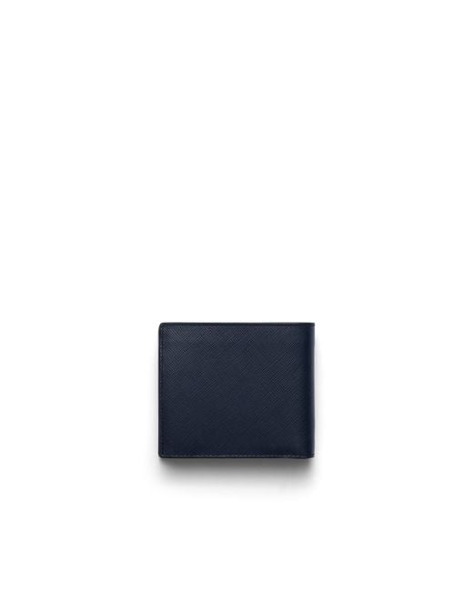 Prada Blue Saffiano Leather Wallet With Coin Purse for men