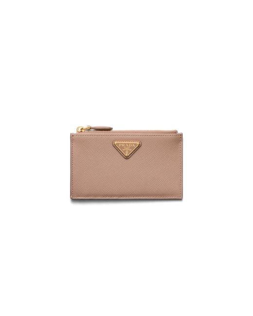 Prada White Saffiano Leather Card Holder