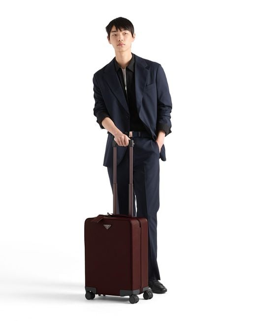 Prada Purple Saffiano Leather Trolley