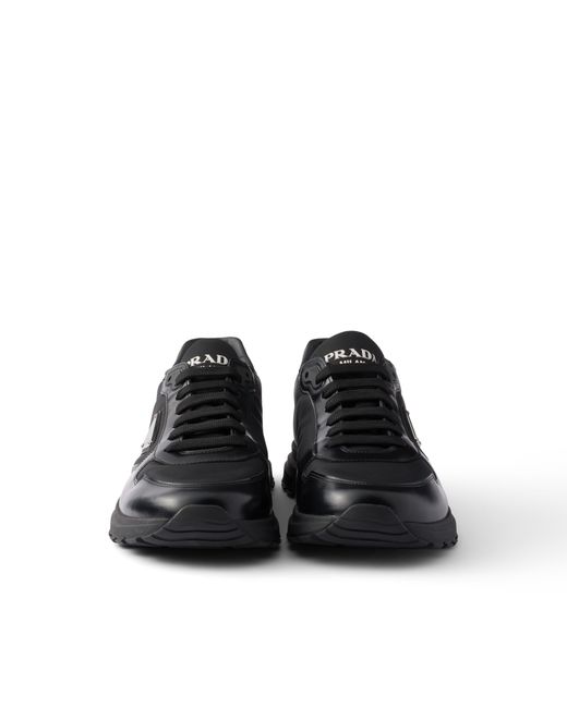 Sneakers Prax 01 En Cuir Brossé Et Re-Nylon, Homme, Taille Prada pour homme en coloris Black