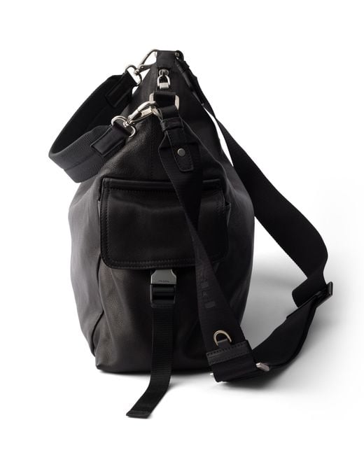 Prada Black Explore Leather Shoulder Bag for men