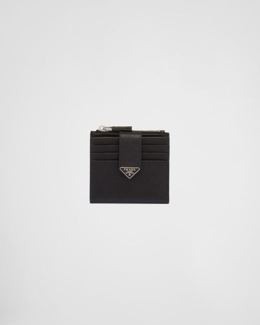 Prada Black Saffiano Leather Card Holder for men