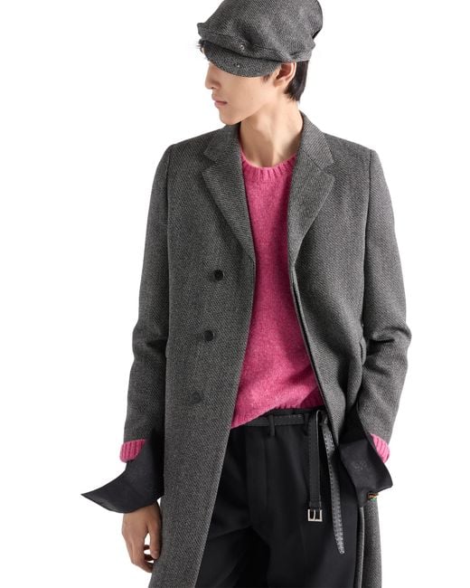 Prada Pink Shetland Wool Crew-Neck Sweater for men