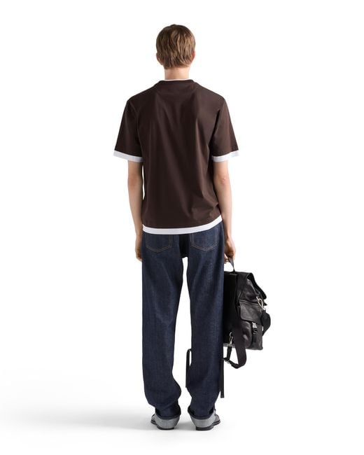 Prada Brown Cotton T-Shirt for men