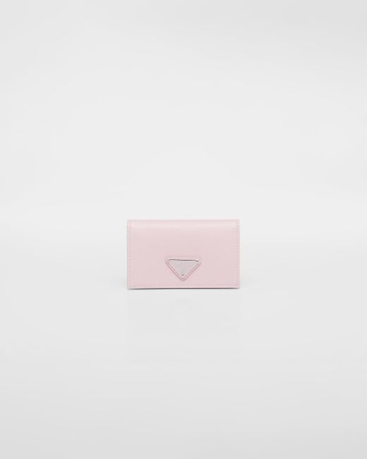 Prada Pink Kartenetui Aus Saffiano-Leder