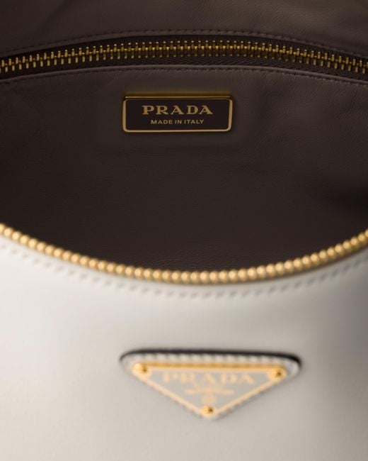 Prada Natural Aimée Large Leather Shoulder Bag