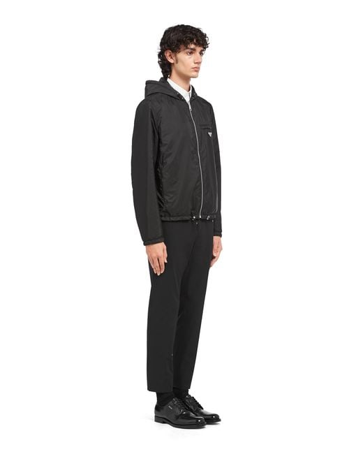 Prada Black Reversible Nappa Leather And Re-Nylon Jacket for men