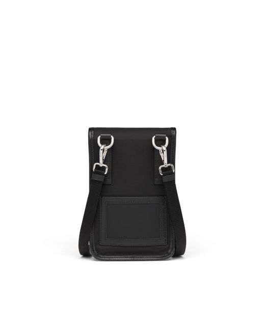 Prada Black Re-Nylon And Saffiano Leather Smartphone Case for men
