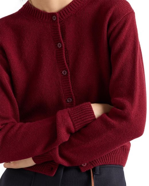 Prada Red Cashmere Cardigan