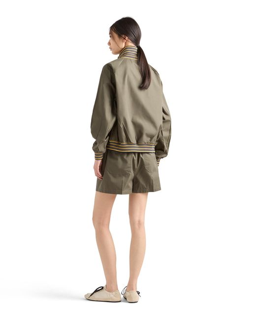 Prada Green Poplin Turtleneck Jacket