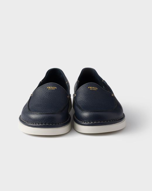 Prada Blue Leather Slip-Ons for men