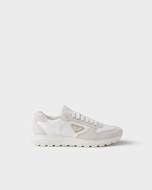 Sneakers Prax 2.0 En Re-Nylon Et Veau Velours Prada pour homme en coloris White