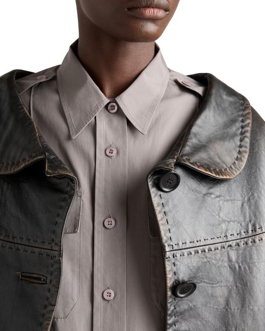 Prada Black Antiqued Nappa Leather Jacket