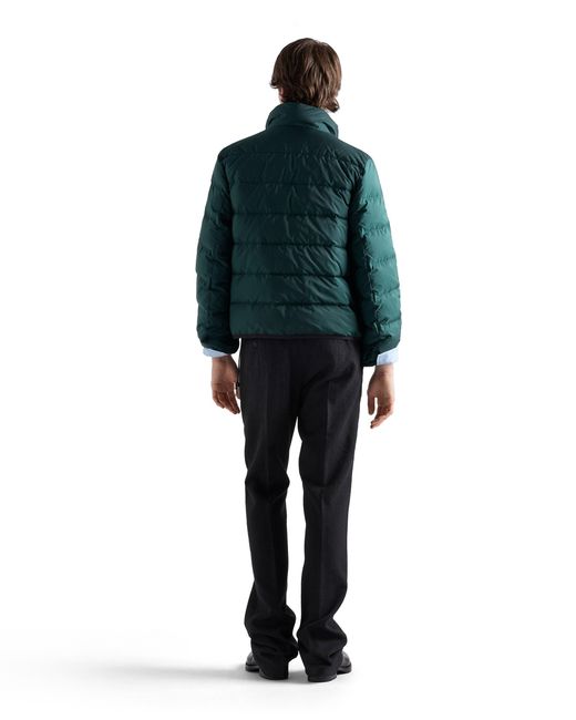 Prada Green Medium-Weight Re-Nylon Down Jacket for men