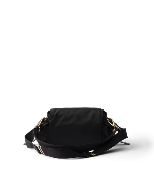 Prada Black Explore Medium Re-Nylon Shoulder Bag With Flap