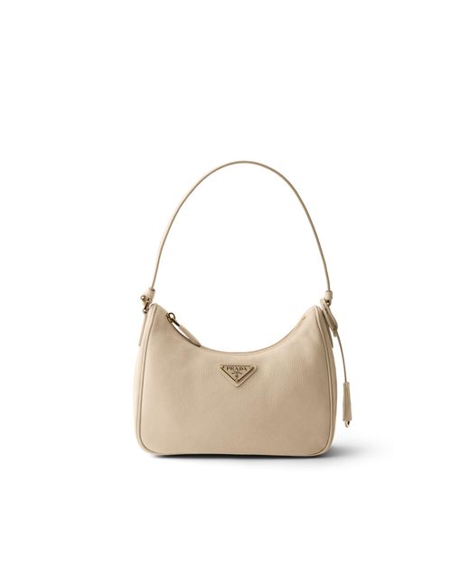 Prada White Re-Edition 2005 Nubuck And Saffiano Leather Mini-Bag