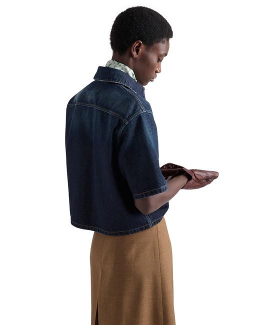 Prada Blue Short-Sleeved Denim Shirt