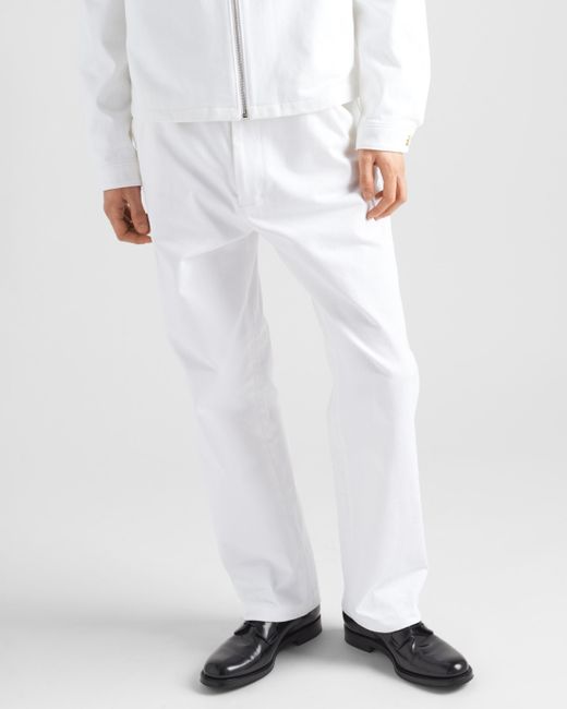 Pantalon En Bull Denim Prada pour homme en coloris White