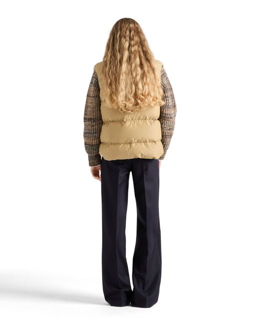 Prada Natural Triangle-Logo Technical Fabric-Down Gilet