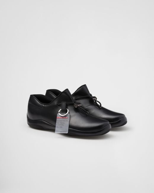 Prada Toblach Sneaker Aus Leder in Black für Herren