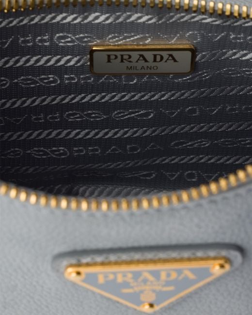 Prada Gray Re-Edition 2005 Nubuck And Saffiano Leather Mini-Bag
