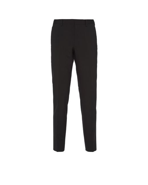 Prada Black Light Stretch Wool Pants for men