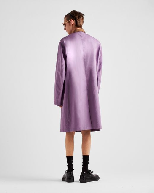 Prada Purple Cotton Raincoat for men