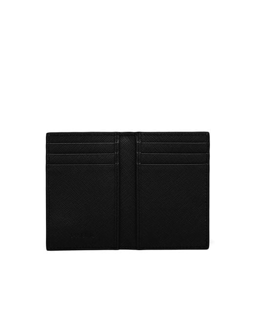 Prada Black Leather Credit Card Holder for men