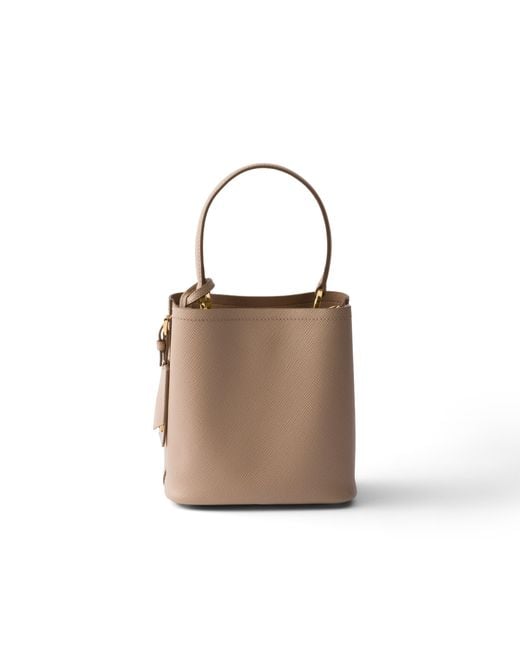 Prada White Panier Mini Saffiano Leather Bag