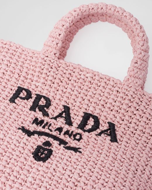 Prada Pink Small Crochet Tote Bag