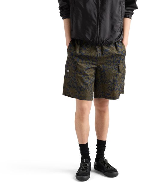 Prada Multicolor Printed Re-Nylon Swim Trunks for men