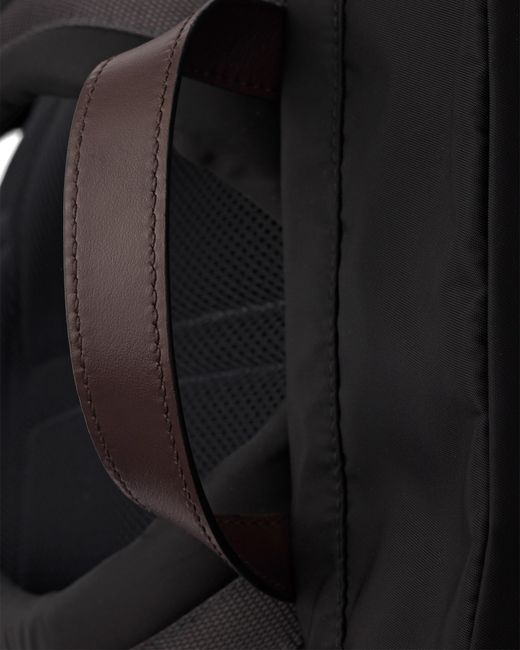 Prada Black Speedrock Re-Nylon And Leather Backpack for men