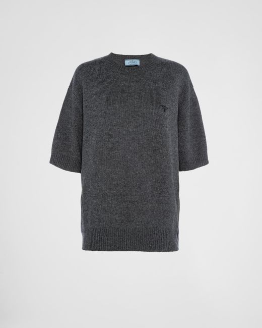 Prada Gray Cashmere Crew-neck Sweater